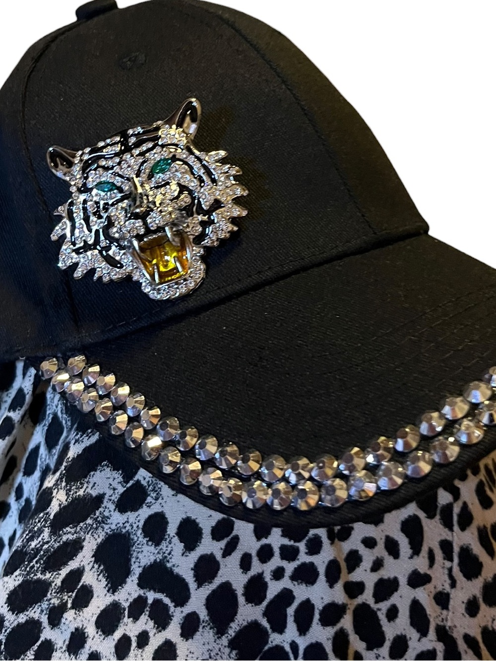 🧢 JAM Designs Rhinestone Tiger Statement Cap JAM-09 - Picture 4 of 4